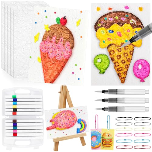 BSTDAYEVER Magic Puffy Paint Peinture Gonflante Papier de Peinture Texturé en Mousse Rectangle Dessin 3D Drawing Magic Canvas Sponge Magique Foam Texture...