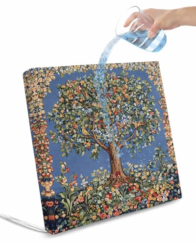 2 Pack Flowers Trees Waterproof Cushion Covers with Ties, Outdoor Patio Chaise Lounge Chair Seat Cushion Slip Covers Replacement(Only Cover) Boho Vintage Floral Botanical Plant Birds 22