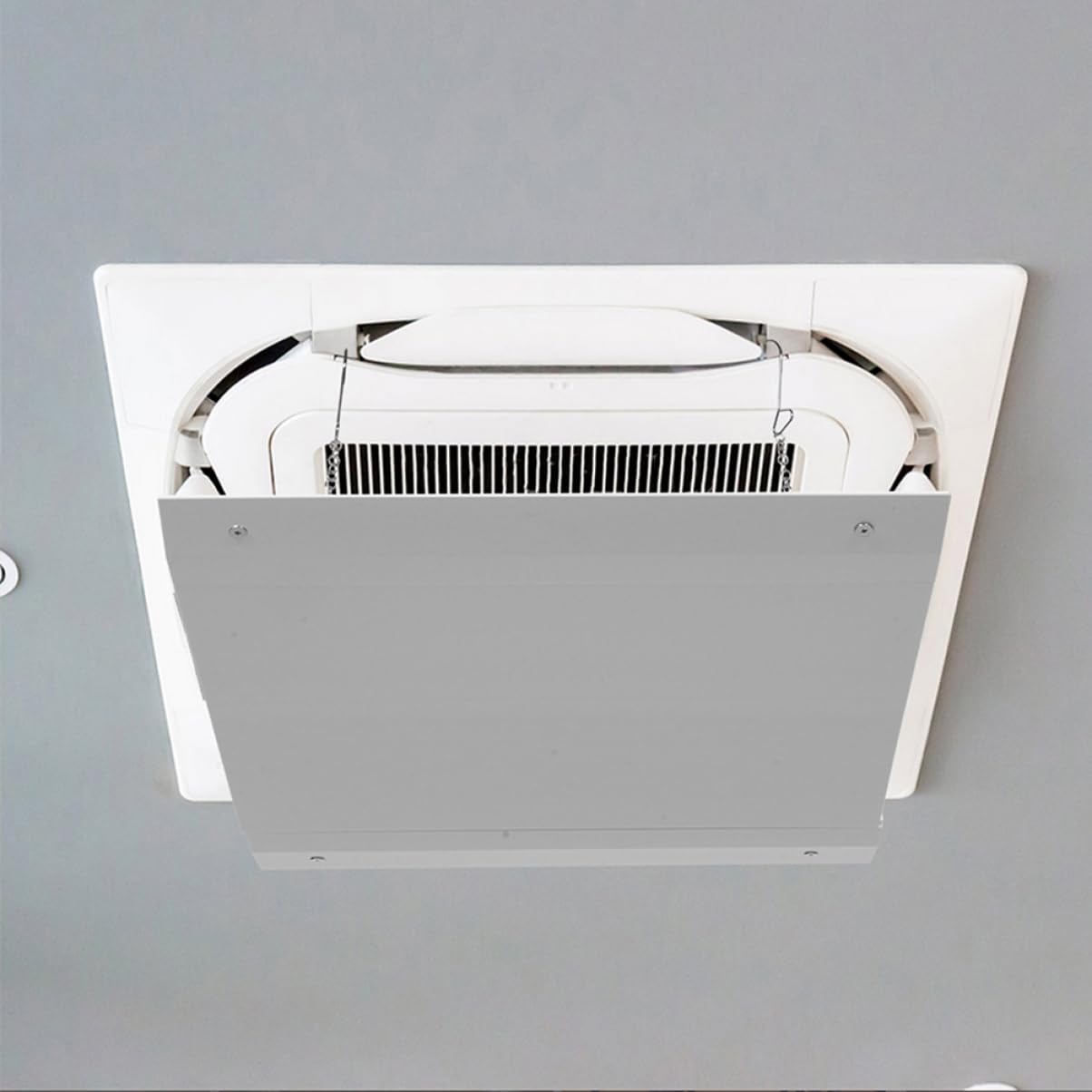 Deflettore Aria Condizionata Centrale Bianco Quadrato Regolabile | Acciaio Inossidabile Abs, Installazione Semplice per Unità a Soffitto, Festa Estiva