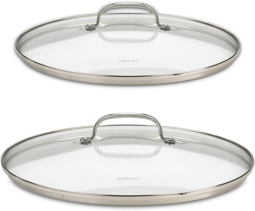 Cuisinart 71-2228CG Chef's Classic Stainless 2-Piece Glass Lid Set,9" & 11" Glass covers