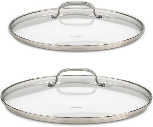 Miniatura 2 de Cuisinart 71-2228CG Chef's Classic - Juego de tapa de vidrio inoxidable de 2 piezas, cubiertas de vidrio de 9 y 11 pulgadas