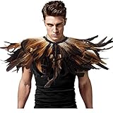 L'VOW Gothic Black Feather Shrug Cape Shawl Halloween Costume for Men (Style -03)