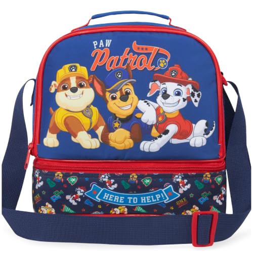 Get Trend Patrulha Canina Lancheira Isolada Infantil, Bolsa Térmica com Compartimento Duplo para Lancheira e Lanches, Transportadora de Alimentos para Escola, Esportes, Viagens e Piqueniques