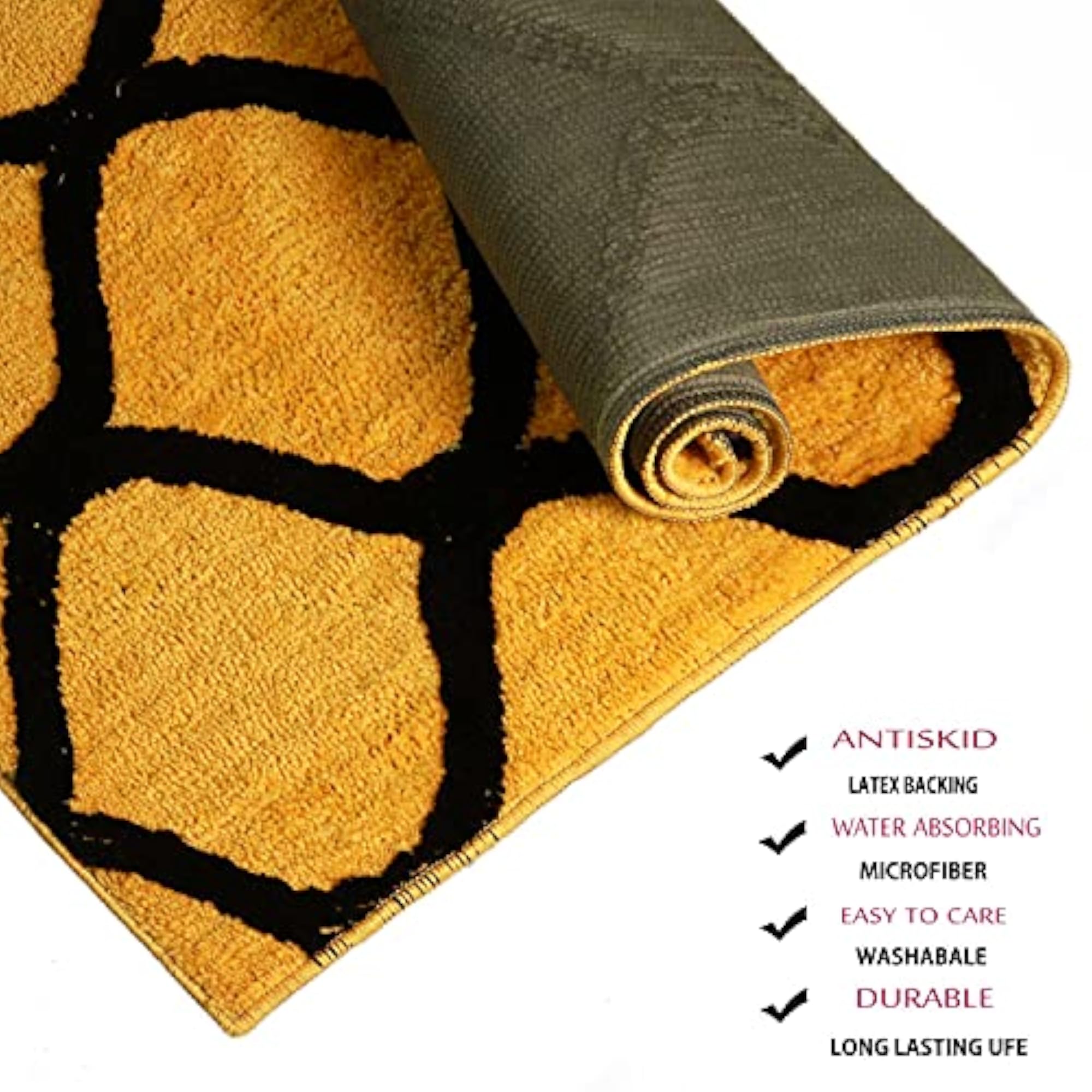 Loomsale Premium Anti-Slip Bedside Runner Microfiber Soft Rug