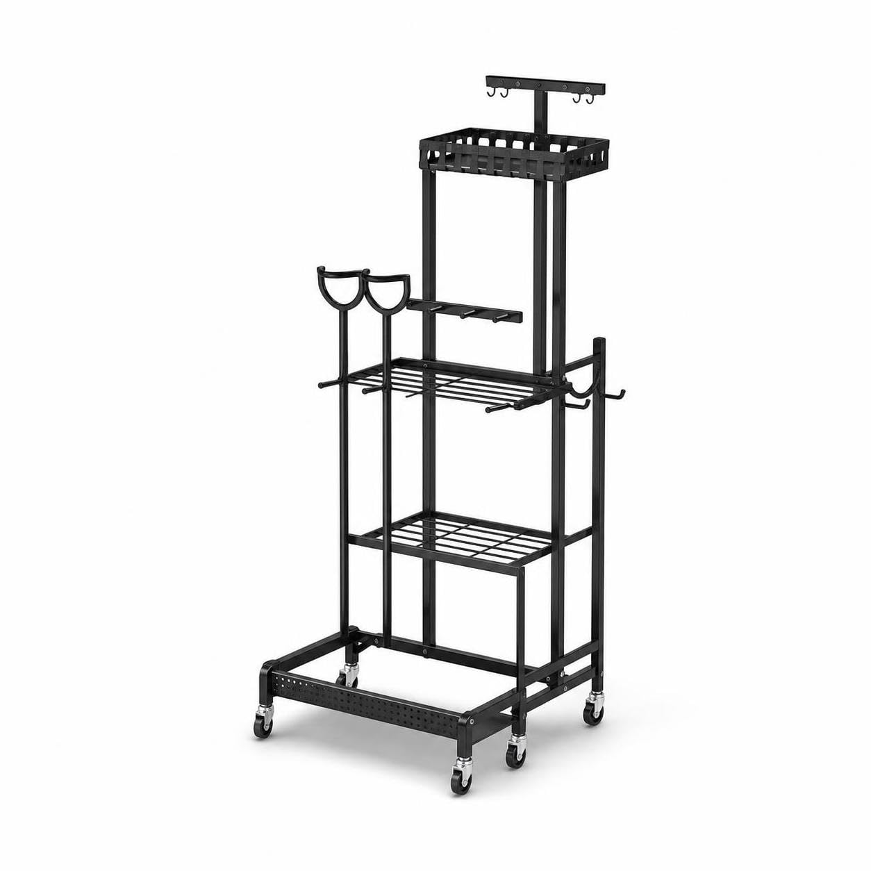Rack Rangement pour Outils Jardin, Avec roues