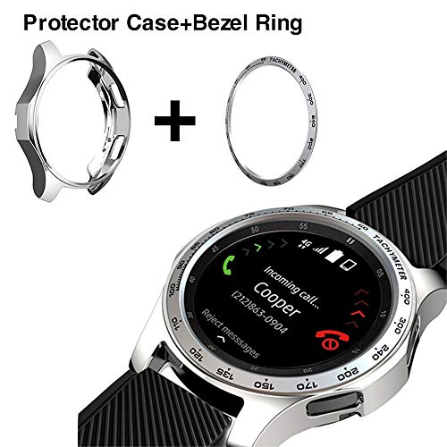 [2 Pack] JZK Samsung Galaxy Watch 42mm Bezel Ring Styling,Adhesive Cover Anti Scratch