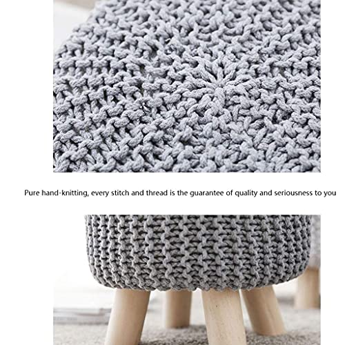 Repose-pieds en coton tissé à la main kaki, la douceur artisanale au cœur de votre salon