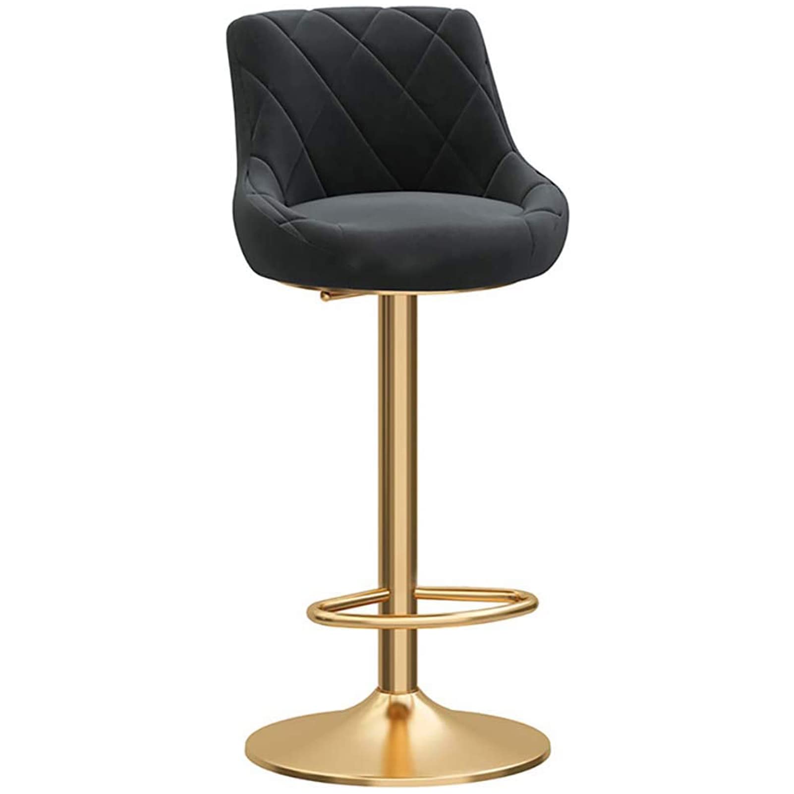 AYCDL Adjustable Bar Stools, Gold Metal Legs Bar Chairs Counter Barstool with Backrest and Footrest, Breakfast Dining Stools,#1-One Size