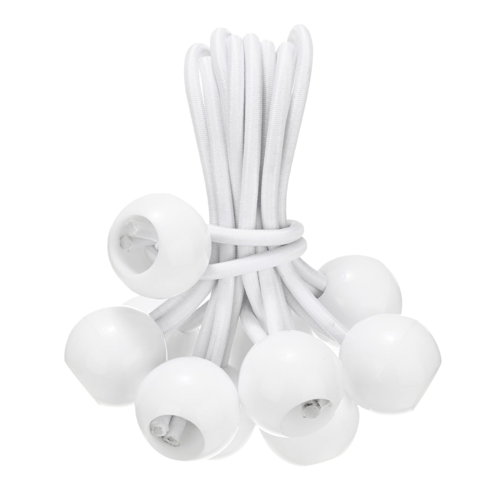 Cuerdas elásticas de bola M METERXITY, tensores blancos de 4 pulgadas para lonas, 10 uds