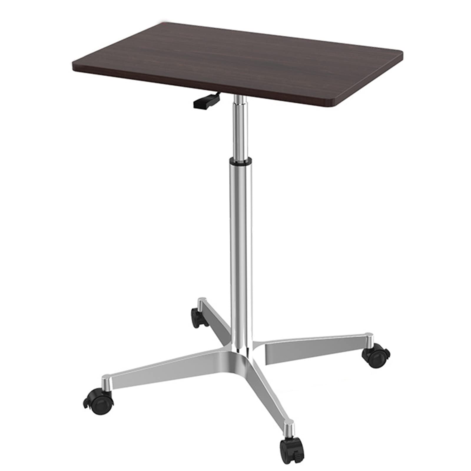 ASerZenith Small Standing Desk, Mobile Laptop Desk Adjustable Height 27.5-41 Inch, Rolling Desk Cart With Wheels, Workstation Table,B