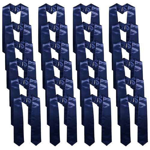 Image of GraduationMall 24 Pieces 72 Inch Plain Graduation Stole Bulk Sublimation Blank Honor Graduation Sash Unisex Adult