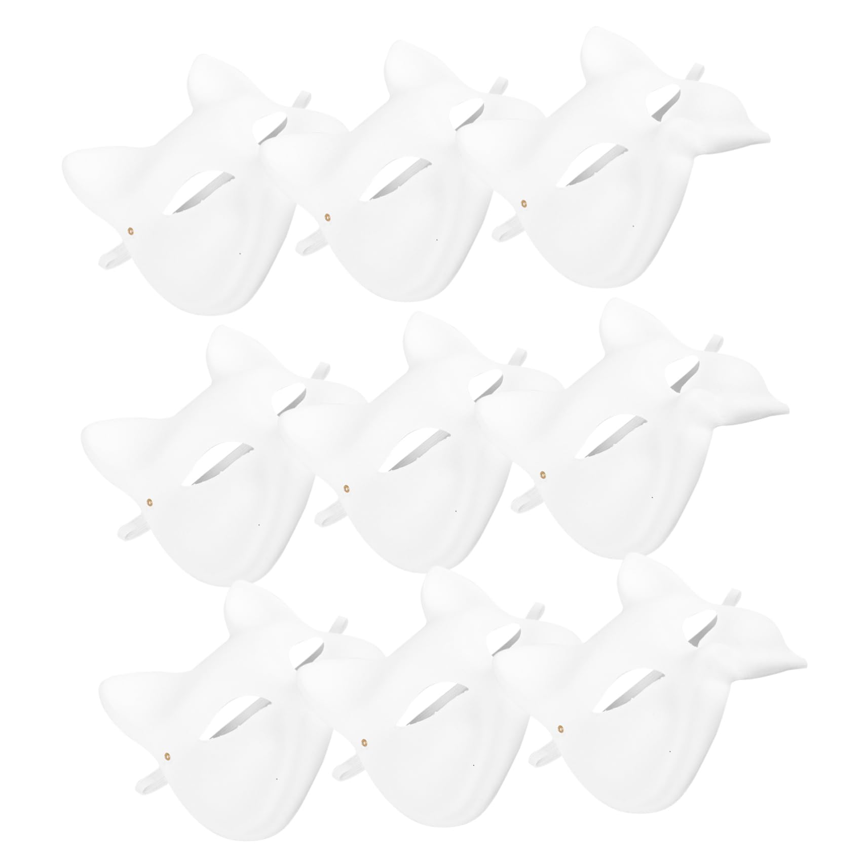 CIYODO 10Pcs DIY Paintable Fox Masks for Masquerade Carnival and Costume Parties Blank Design for Creative Decoration and Dress Up Fun