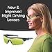 Battlevision As Seen On TV Night Vision Glasses 2 Pairs by BulbHead - Amazing Night Driving Glasses Protect Eyes From Blinding Headlight Glare - Green Lenses Enhance Clarity - Flexible Frames, 6 In