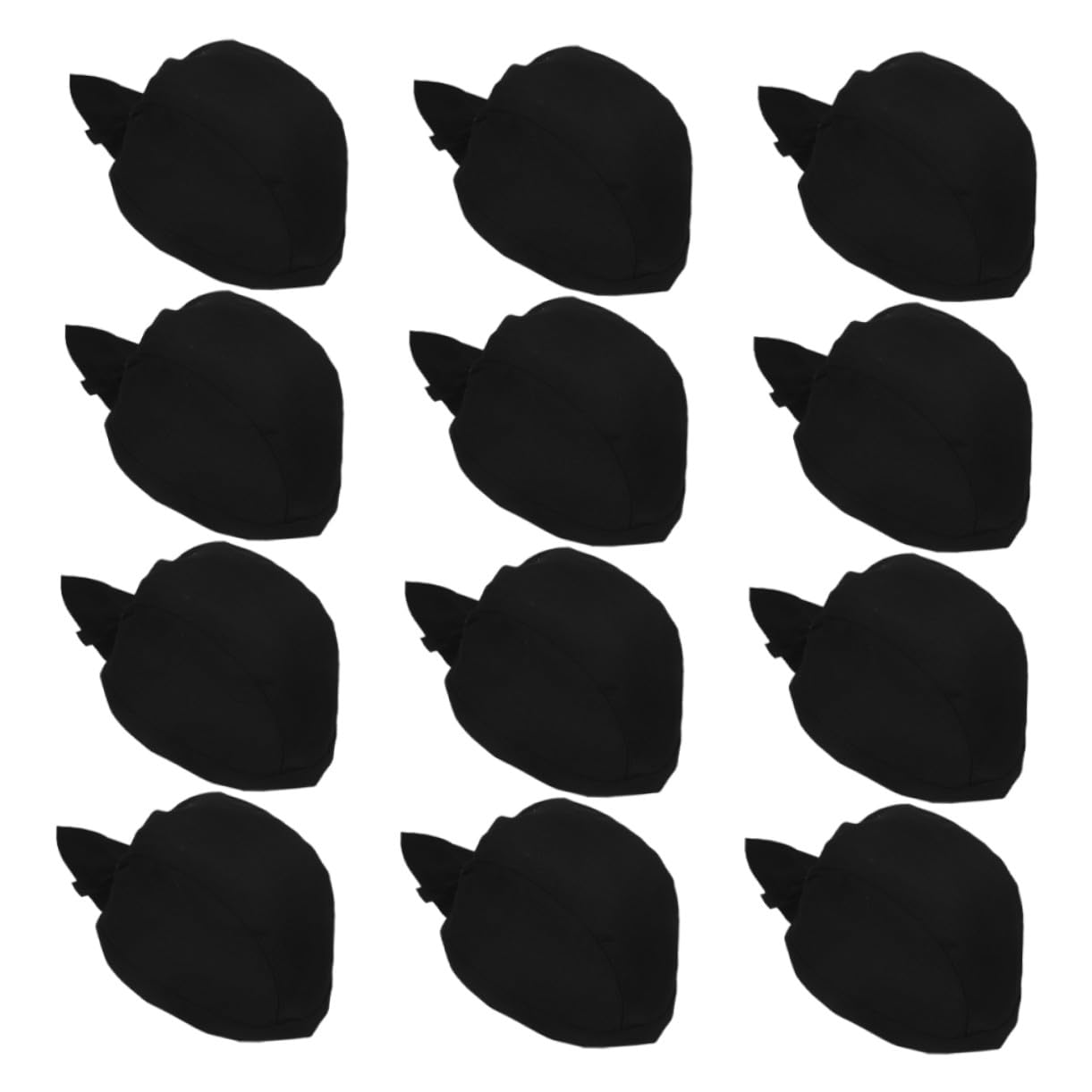 OUNONA 12 Piezas Gorros Cocinero Negros Ajustables Unisex Diseño Japonés Transpirable para Chefs y Restaurante y Hotel