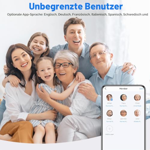 Vitafit Personenwaage Körperfettwaage mit APP 180kg, Hohe Genauigkeit Zugesichert bis Professionelle Fabrik SEIT 2001… – Ansicht 6