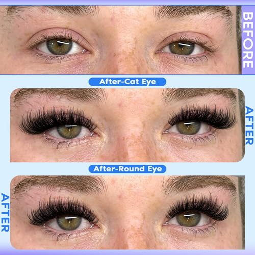Image of Lash Clusters Kit Wispy Lashes clusters Natural Fluffy Eyelashes Clusters 12mm 14mm 16mm Mixed Cluster Eyelash Extensions Kit D Curl DIY Individual Lashes Kit with Bond and Seal Lash Glue