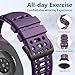 Maledan Sport Bands for Galaxy Watch 8 Band Women Men/Galaxy Watch 8 Classic Band, Soft Silicone Water-Resistant Replacement Strap for Samsung Watch 8 40mm 44mm/ Samsung Watch 8 Classic 46mm, Purple