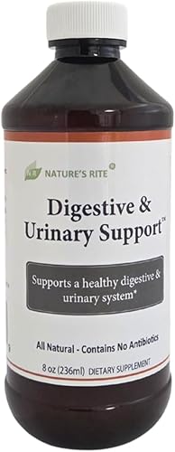 Nature's Rite Tónico digestivo y urinario con plata coloidal 45 ppm de hidrosol de plata para apoyo inmunológico (8 oz)