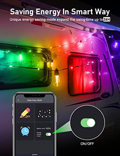 50Ft Solar Outdoor String Lights With Real-Time Schedule Function Led Patio Lights With Rope Fairy Customize Color Modes Rgbw Weatherproof Shatterproof Outside Light For Gazebo Porch Bistro Yard Party #TOP2