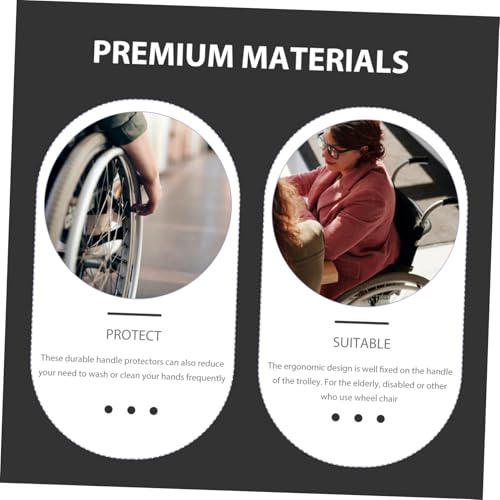 ERINGOGO 2個折りたたみ式車椅子用ハンドルグリップ 高密マテリアルのノンスリップカバー 高齢者向けアクセサリー 取扱い簡単 疲労軽減デザ