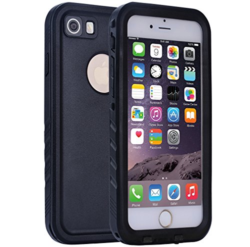 iPhone 7 Waterproof Case, 6.6ft Underwater IP68 Certified Ultra Clear Slim Dustproof Snowproof Shockproof Case Full Body Protective Cover for Apple iPhone 7 (4.7 inch) (Black)