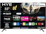 HYE TV - Smart TV, 55" Screen Size, 4K Resolution, QLED Technology, Apple AirPlay, Samsung Tizen OS & Gaming Hub, Versatile Connectivity, Black, Perfect For Streaming, Gaming & Entertainment