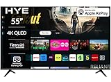 HYE TV - Smart TV, 55" Screen Size, 4K Resolution, QLED Technology, Apple AirPlay, Samsung Tizen OS & Gaming Hub, Versatile Connectivity, Black, Perfect For Streaming, Gaming & Entertainment