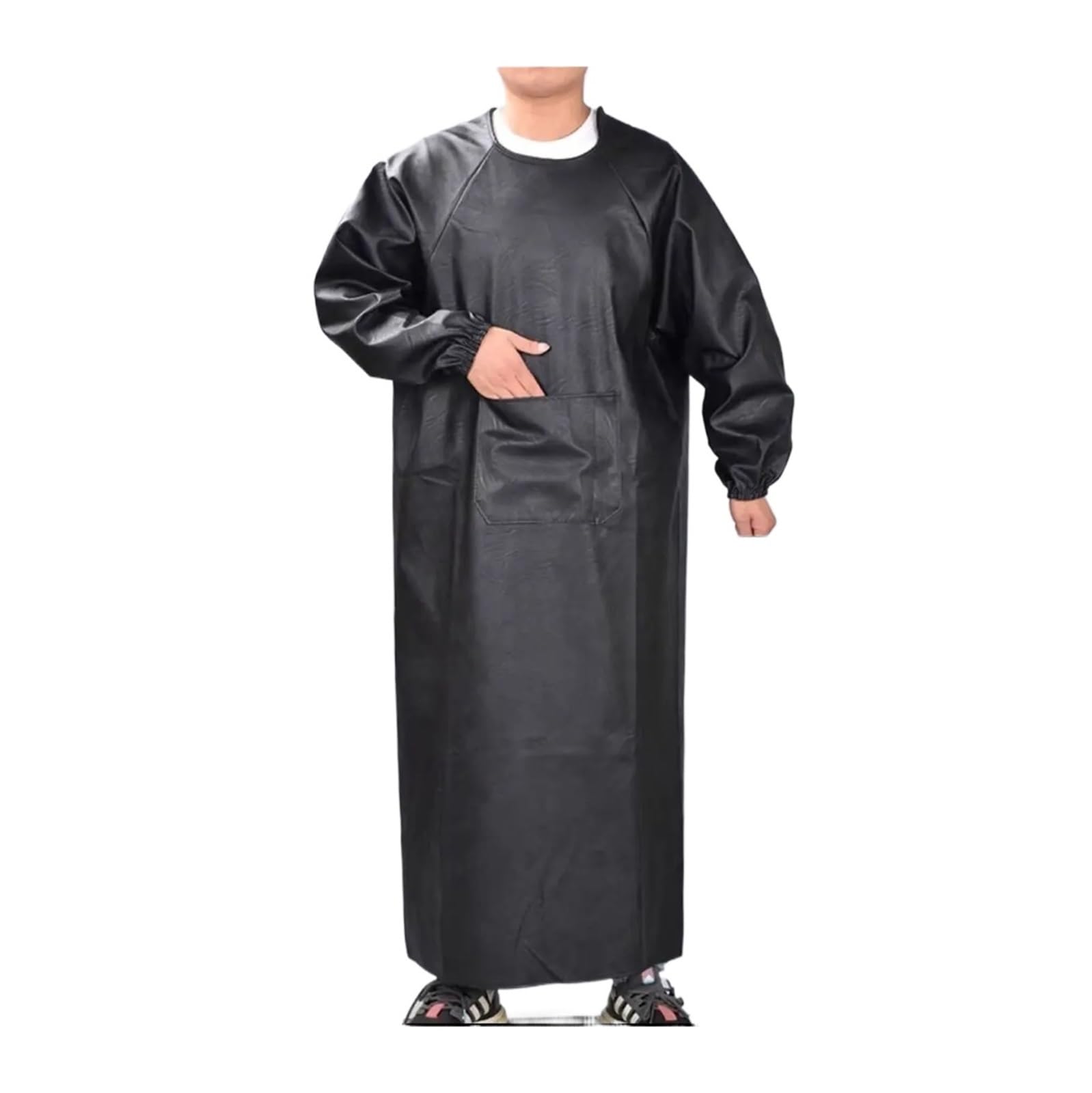 delantal cocina Monos de cuero suave impermeables a prueba aceite, delantales manga larga, ropa inversa for hombres y mujeres adultos, trabajo cocina