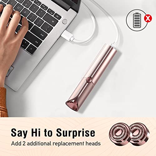SEIHAI Facial Hair Remover for Women Rechargeable Face Hair Remover, Includes 2 x Replaceable Heads - Image 3