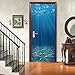 NXCNTD Stickers 3D Porte Paysage des fonds marins bleus Poster Noël Papier Peint Porte Trompe L'Oeil Pour Salon Chambre Décor De La Maison Stickers Muraux Imperméable Stickers Amovibles 80x210cm