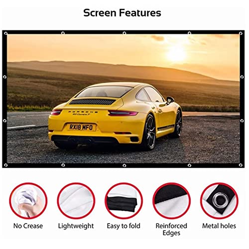 Pantalla portátil para proyector, 4K HD 16:9, plegable miniatura 3