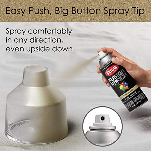 Image of Krylon K02770007 Fusion All-In-One Spray Paint for Indoor /Outdoor Use, Metallic Gold 12 Ounces (Pack of 2)
