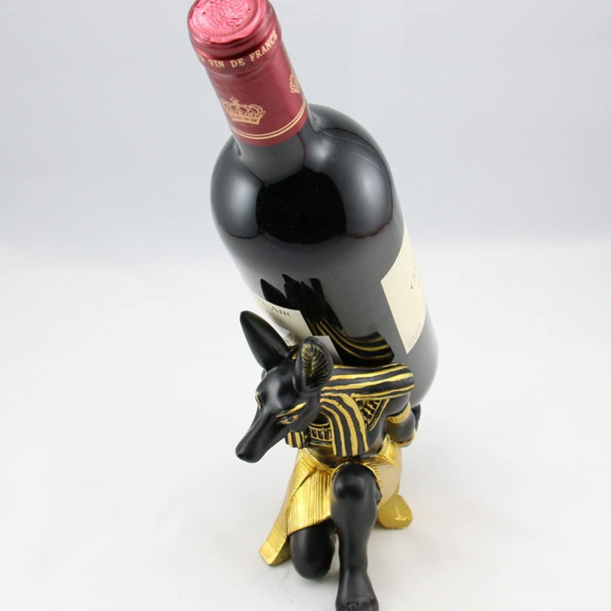 VALICLUD 2Pcs Creative Anubis Wine Rack Wine Holder for Home Bar Elegant Storage Decoration for Parties Restaurants Unique European Style Design