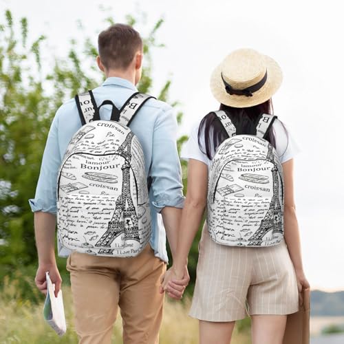 Mochila de viaje con estampado de París para escapadas de fin de semana 6