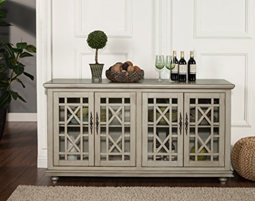 Martin Svensson Home Marche 63" TV Stand - Antique Silver - Versatile Multi-Use Design - with Two Large Cabinets for Storage - Image 8