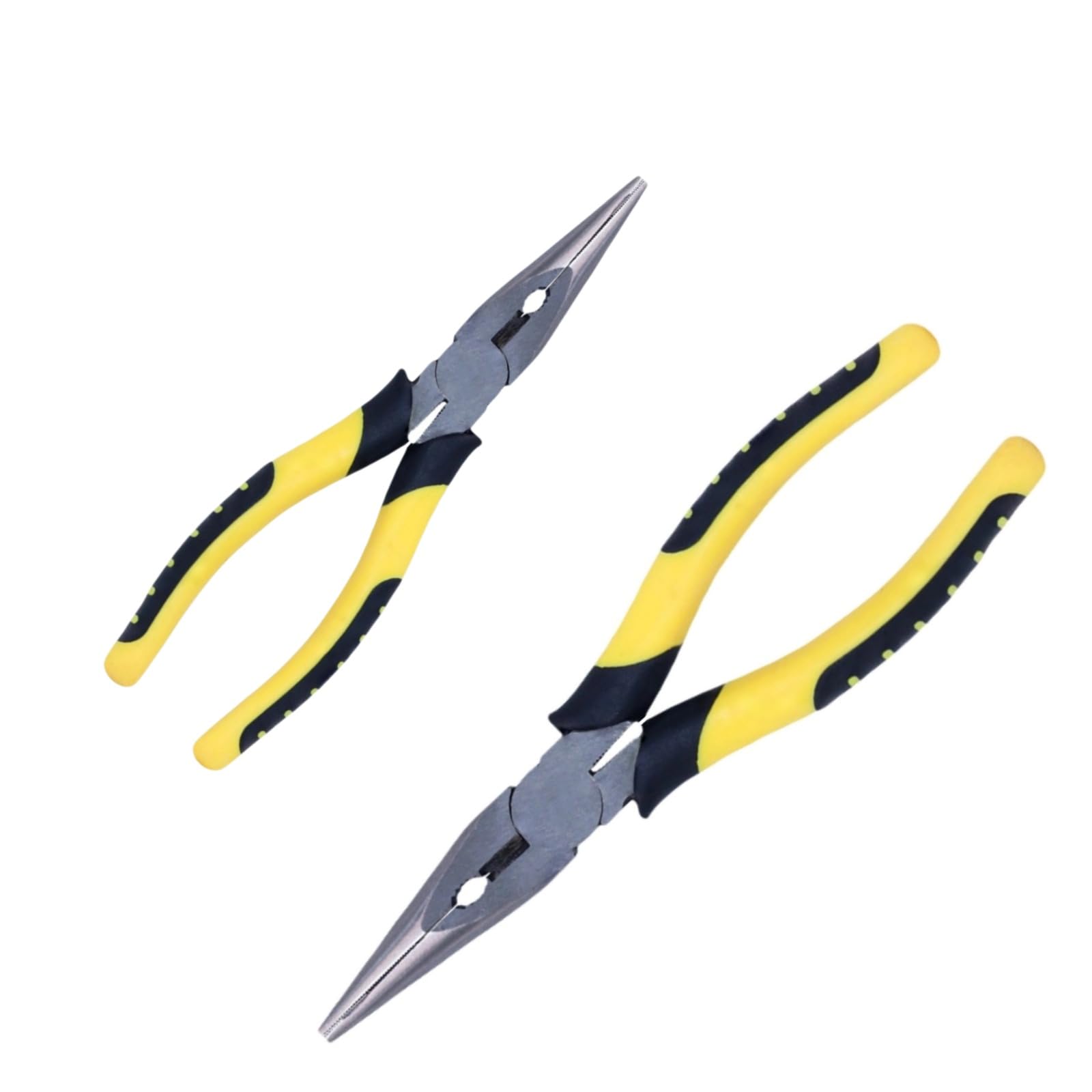 2pcs 6in &amp; 8in Needle Nose Pliers: Paper Clamp Precision, Premium Heavy-Duty CRV Steel, Large Soft Grip with Wire Cutter,Chrome Vanadium Steel Long Nose Cutting Pliers