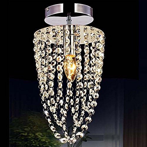 Lustre suspension cristal chrome luminaire minimaliste chic déco plafond