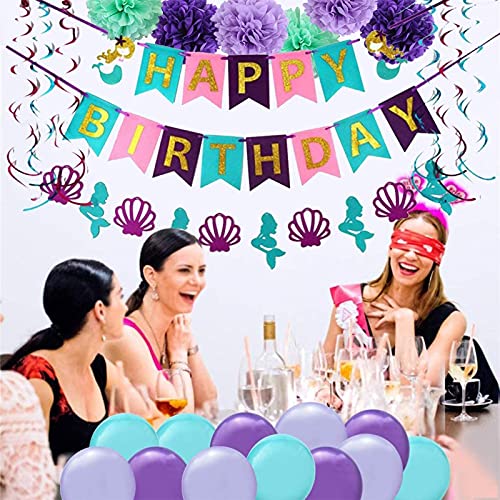 Verjaardagsdecoratie Met Happy Birthday Banner Zeemeermin Verjaardag Banner Gelukkige Verjaardag Banner Garland Voor… - Image 8