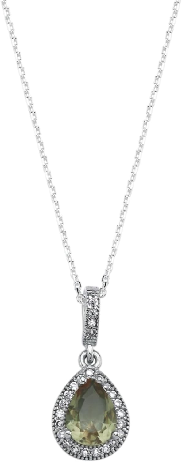GARVIS Color-Changing Diaspore Necklace: 925 Sterling Silver Chain; Natural Rare Turkish Stone Sultanit: Elegant Jewelry Gift for Women