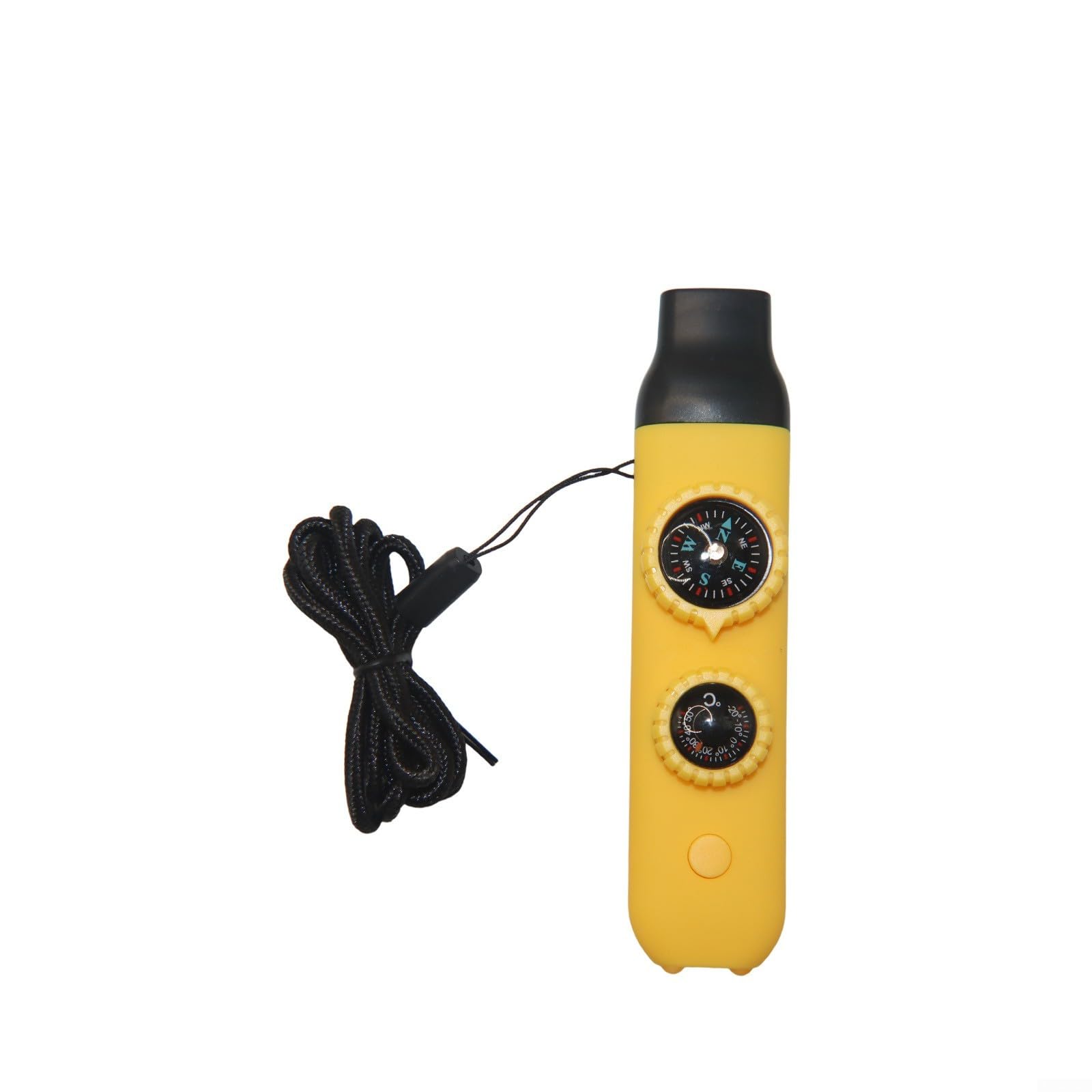 7 In 1 Multifunctional Survival Whistle, Multi-Function Tool, With Whistle, LED Light, Magnifier, Storage Compartment, And Thermometer(Yellow)