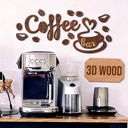 Woodamore Coffee Bar Signs for Wall Decor - Vintage Coffee Signs Decor for Kitchen, Cafe Decorations for Home Bar Accessories, Farmhouse Cafe Sign