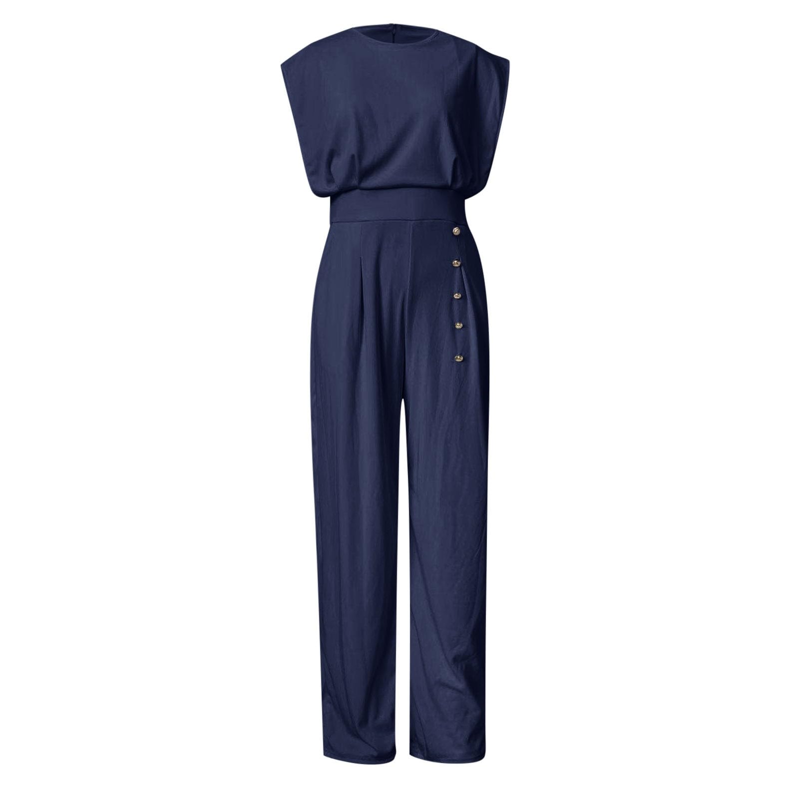 Tuta Estiva Donna Elegante Pantaloni Moda Confortevole Vita Alta Tute Leggero Casual Monopezzi Jumpsuit Lunga a Gamba Larga per Cerimonia Party