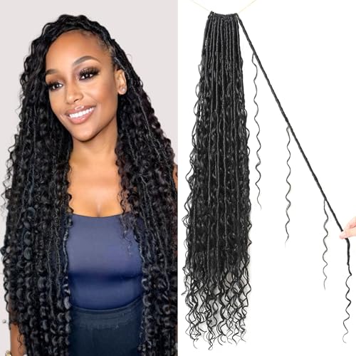 9 packs Boho Faux Locs Crochet Hair, 30 Inch, Natural