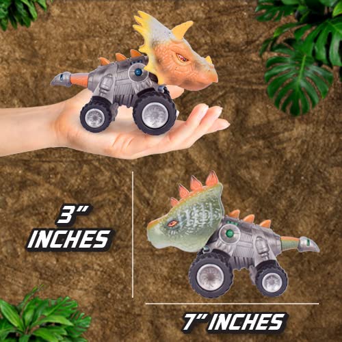 image for Maxx Action Dyborg Vehicles - Small Dinosaur Cars for Kids | Lights, S