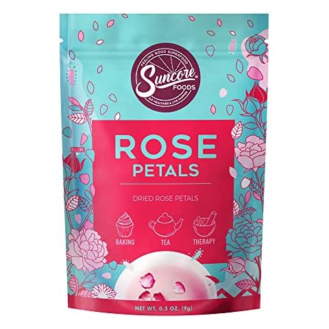 Suncore Foods Dried Rose Petals Bloom, Caffeine-Free Tea, Gluten-Free, Non-GMO, 0.3oz (1 Pack) Cover