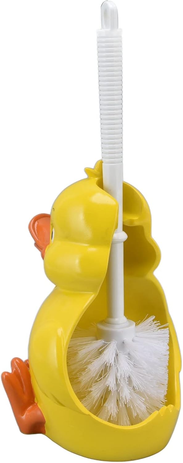 Toilet Brush Little Yellow Duck Seamless Toilet Cleaning Brush Deep Cleaning Bathroom Toilet Brush with Base for Bathroom