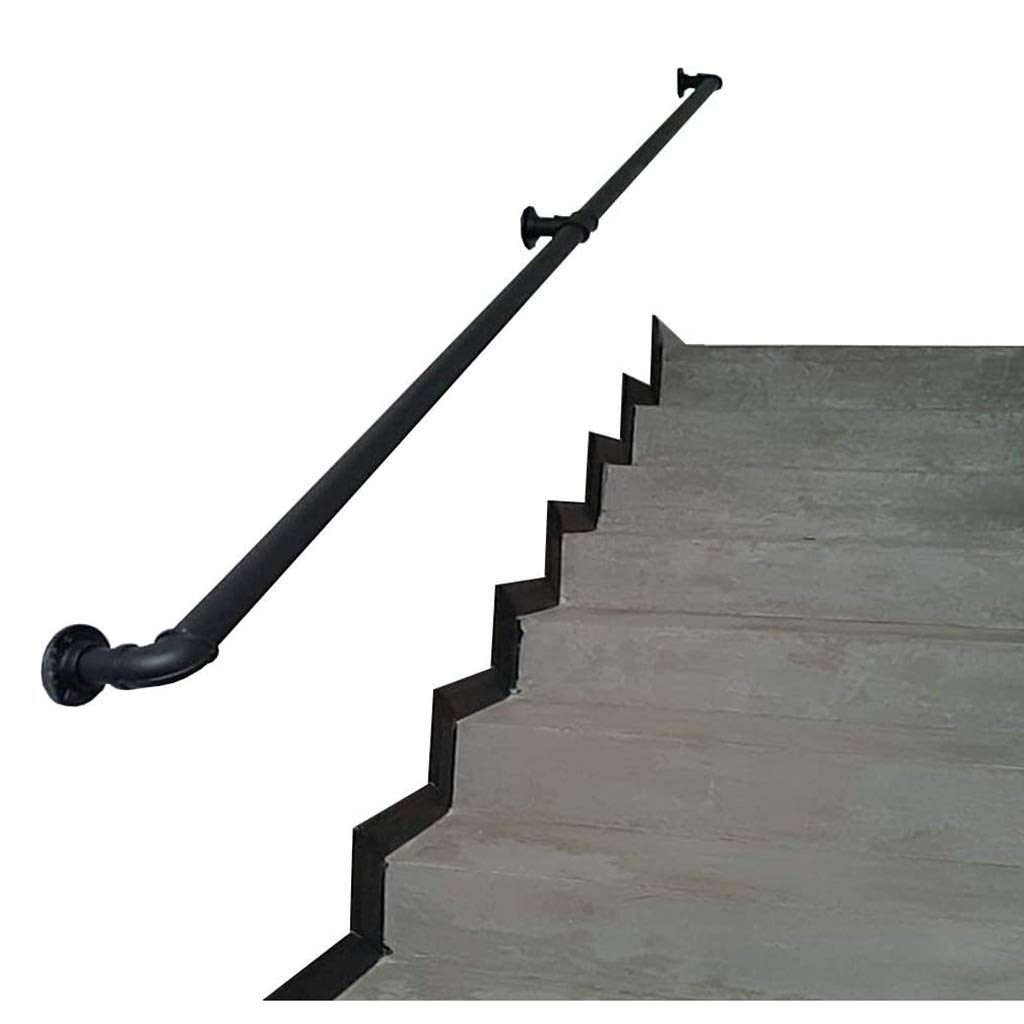 Main courante antidérapante en fer noir kit complet de soutien pour couloir