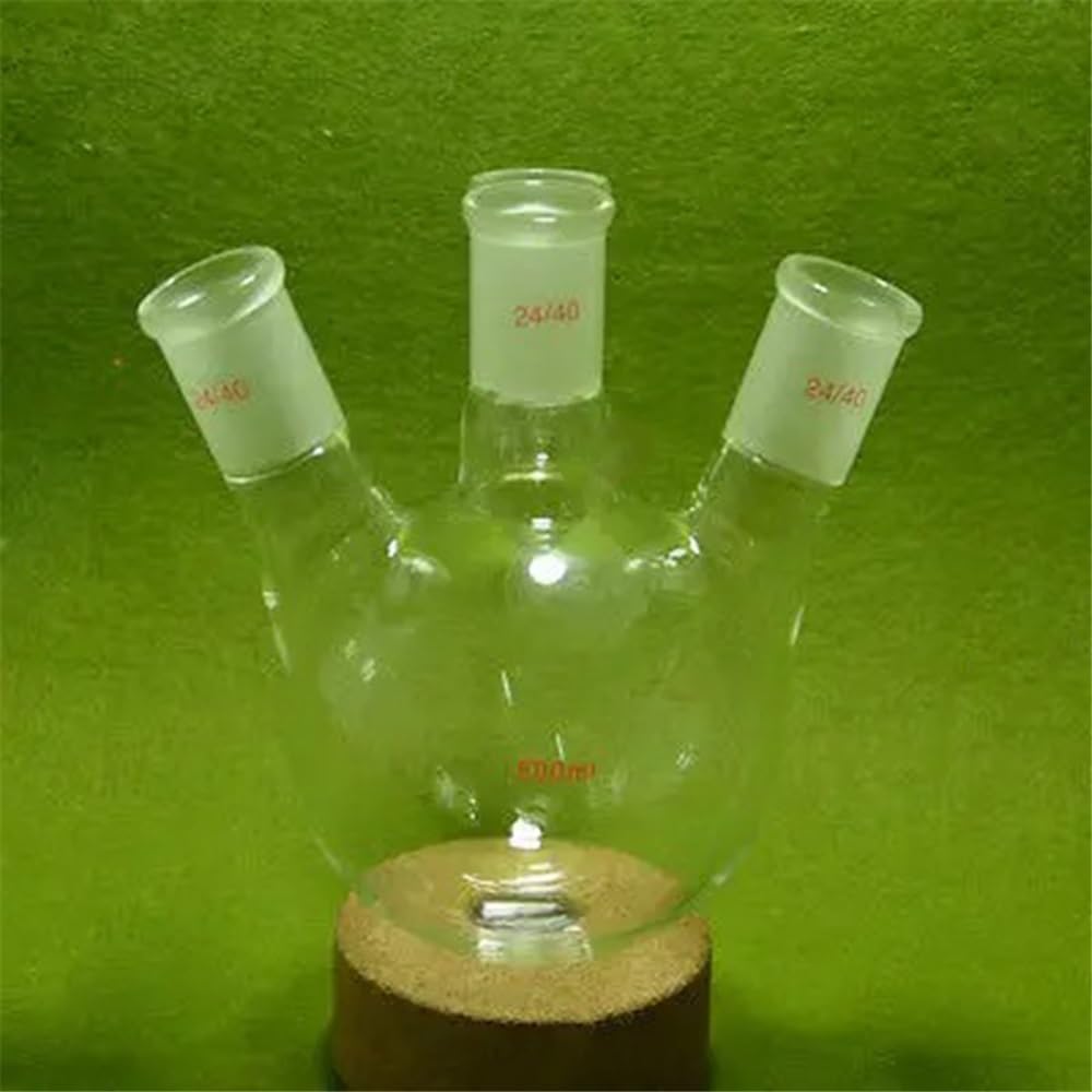 Pallone a fondo tondo da 500 ml, 4 colli, 24/40, pallone laboratorio Attrezzature da laboratorio