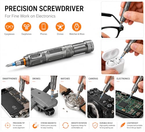 Image of DYLIFE 66 in 1 Magnetic Ratcheting Screwdriver Set with Detachable Handle, S2 Steel Bits, Flexible Shaft for Electronics, Computer, Furniture, Bike, DIY