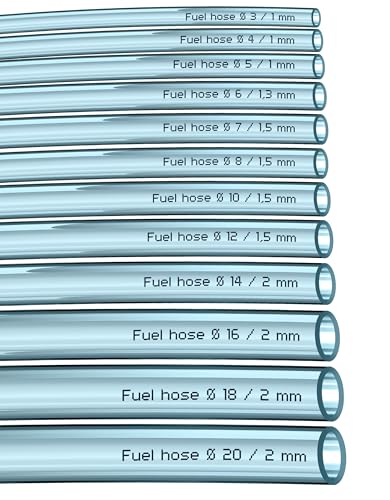 PVC Benzinschlauch Ölleitung Transparent Schlauchleitung Kraftstoffschlauch Wasserschlauch Aquariumschlauch Luftschlauch (Innen Ø: 7,0 mm/Außen Ø: 10,0 mm)